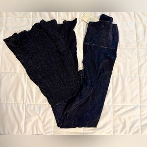 Black distressed Pants with lace bottom